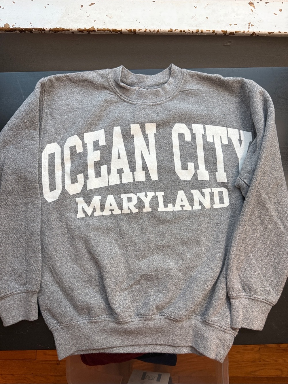 Gray Ocean City Maryland Crewneck Sweatshirt